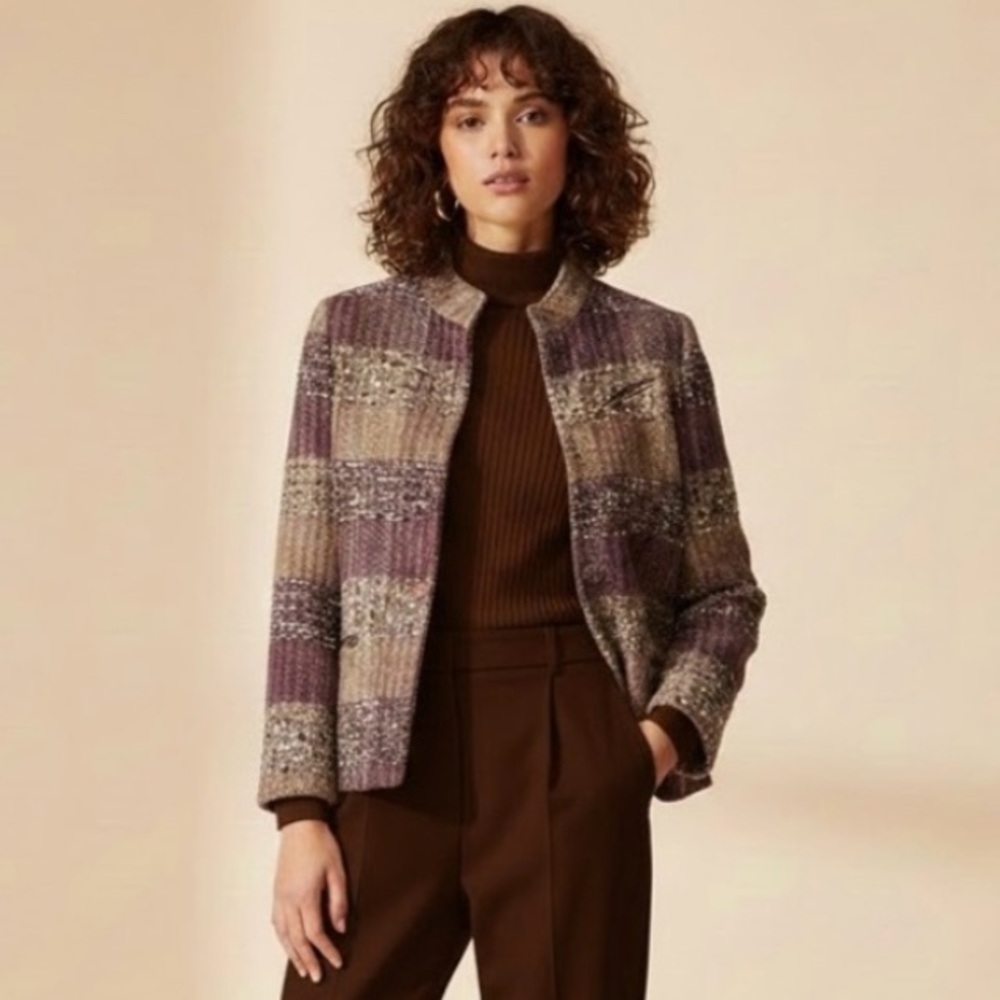 Elegant Purple and Tan Women's Jacket
